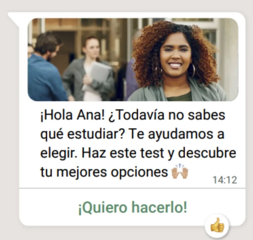 test de whatsapp en semana santa para estudiantes