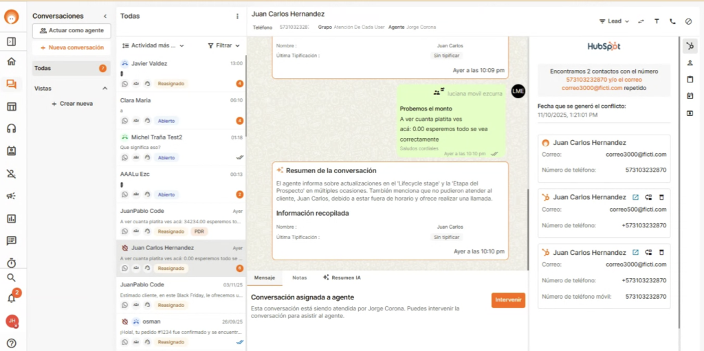 Integración entre Atom y HubSpot