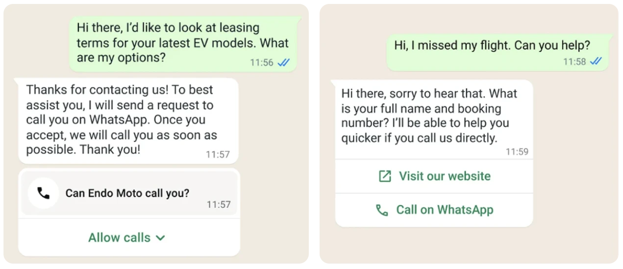 permisos whatsapp calls api