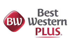 Best Western Plus hotel brand logo with BW initials in a red diamond shape.