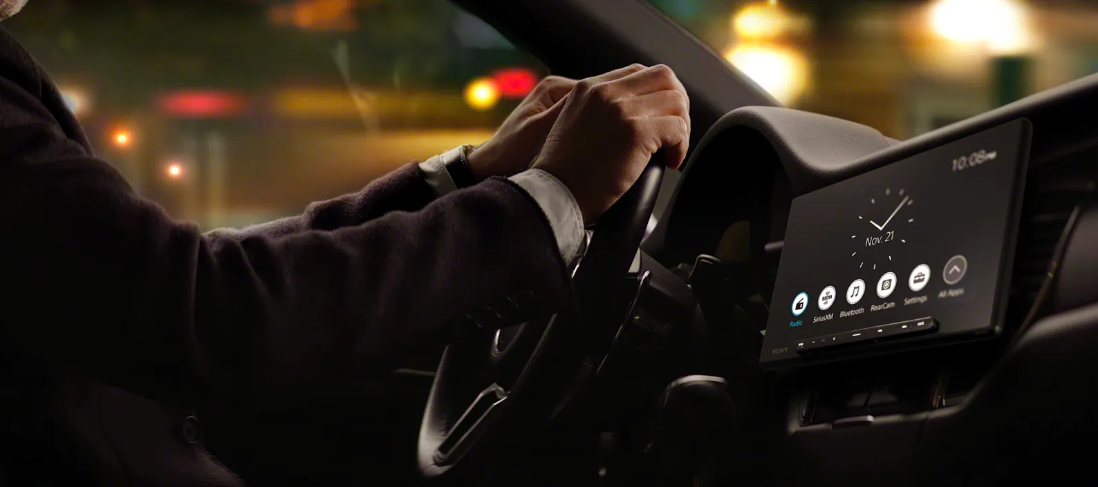 Sony aftermarket screen inside a car