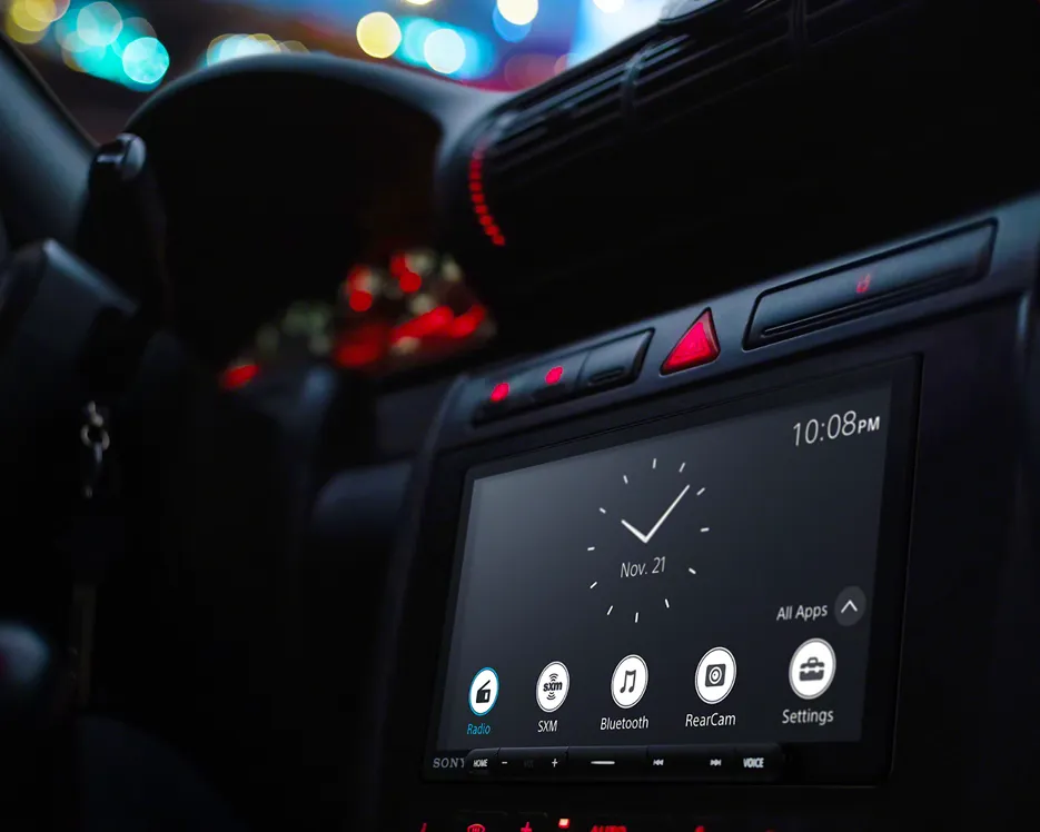 Sony aftermarket screen inside a car