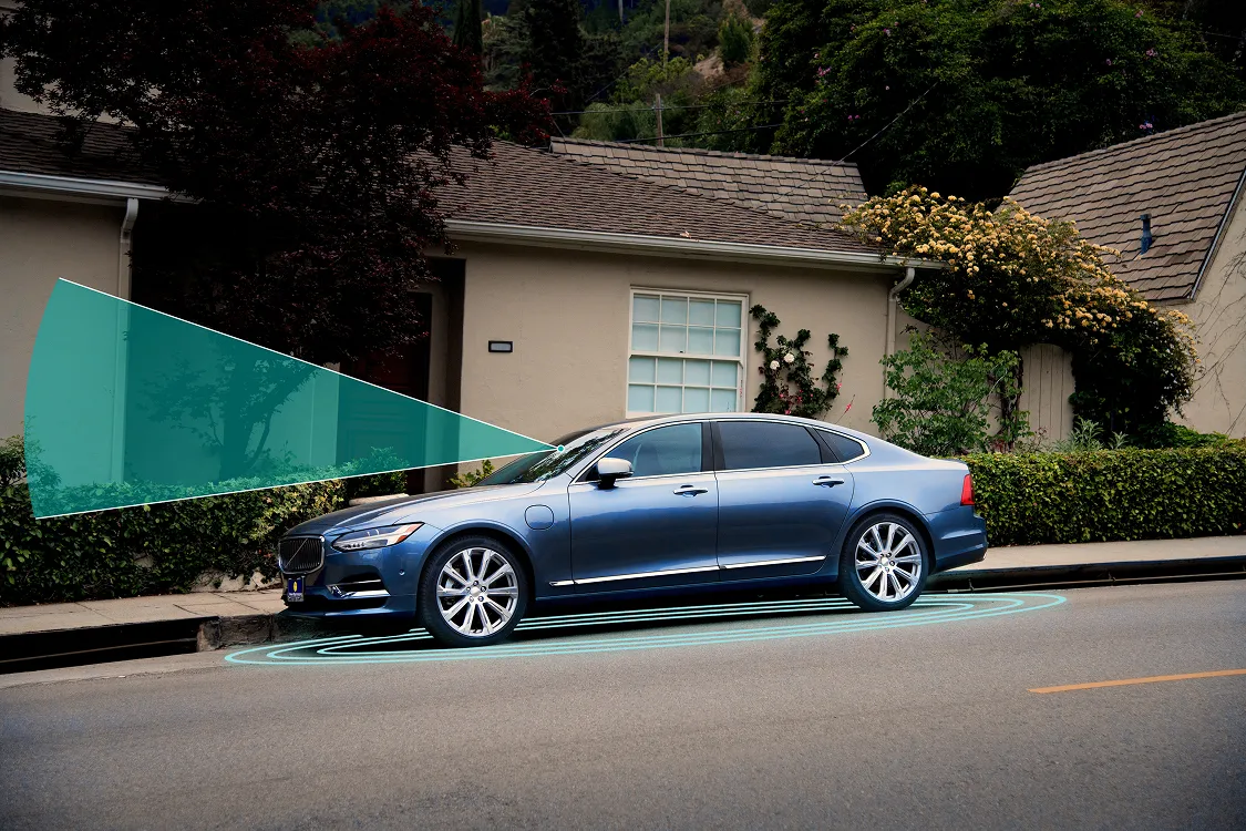 Parked car demonstrating sensor capability