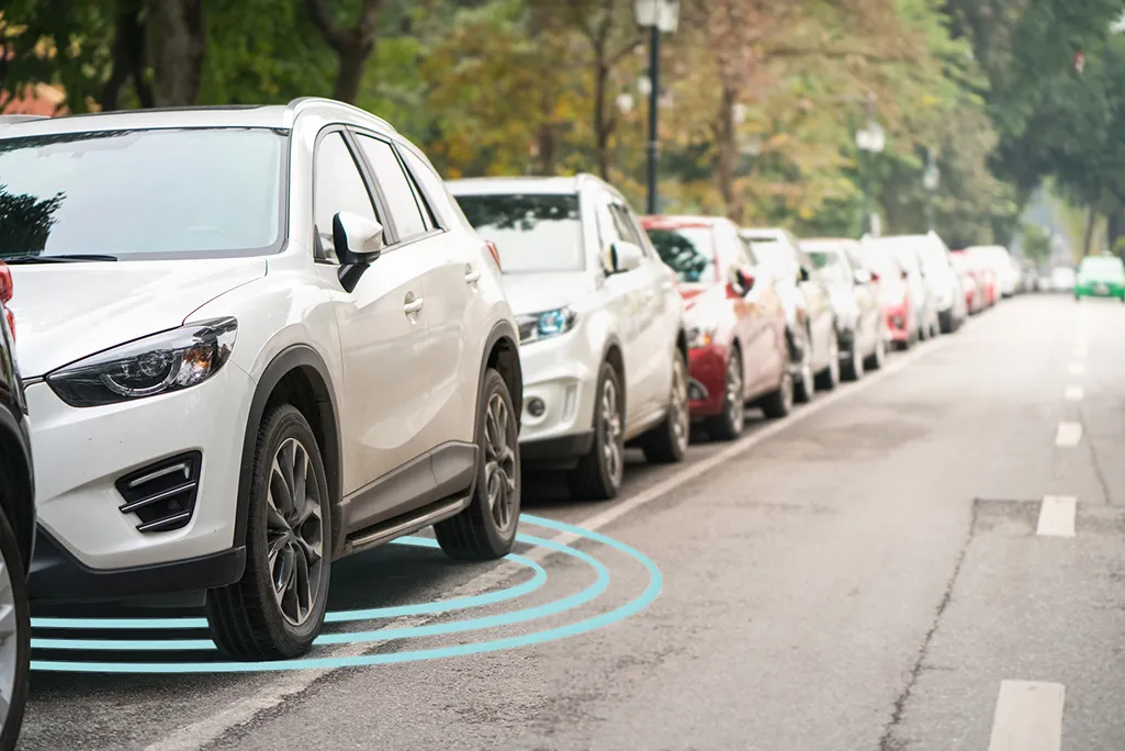 Car demonstrating detection capabilities 