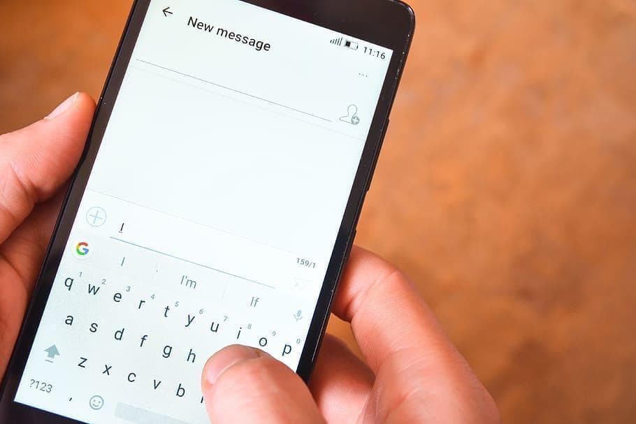 Someone is about to send a text message to someone on their smartphone.