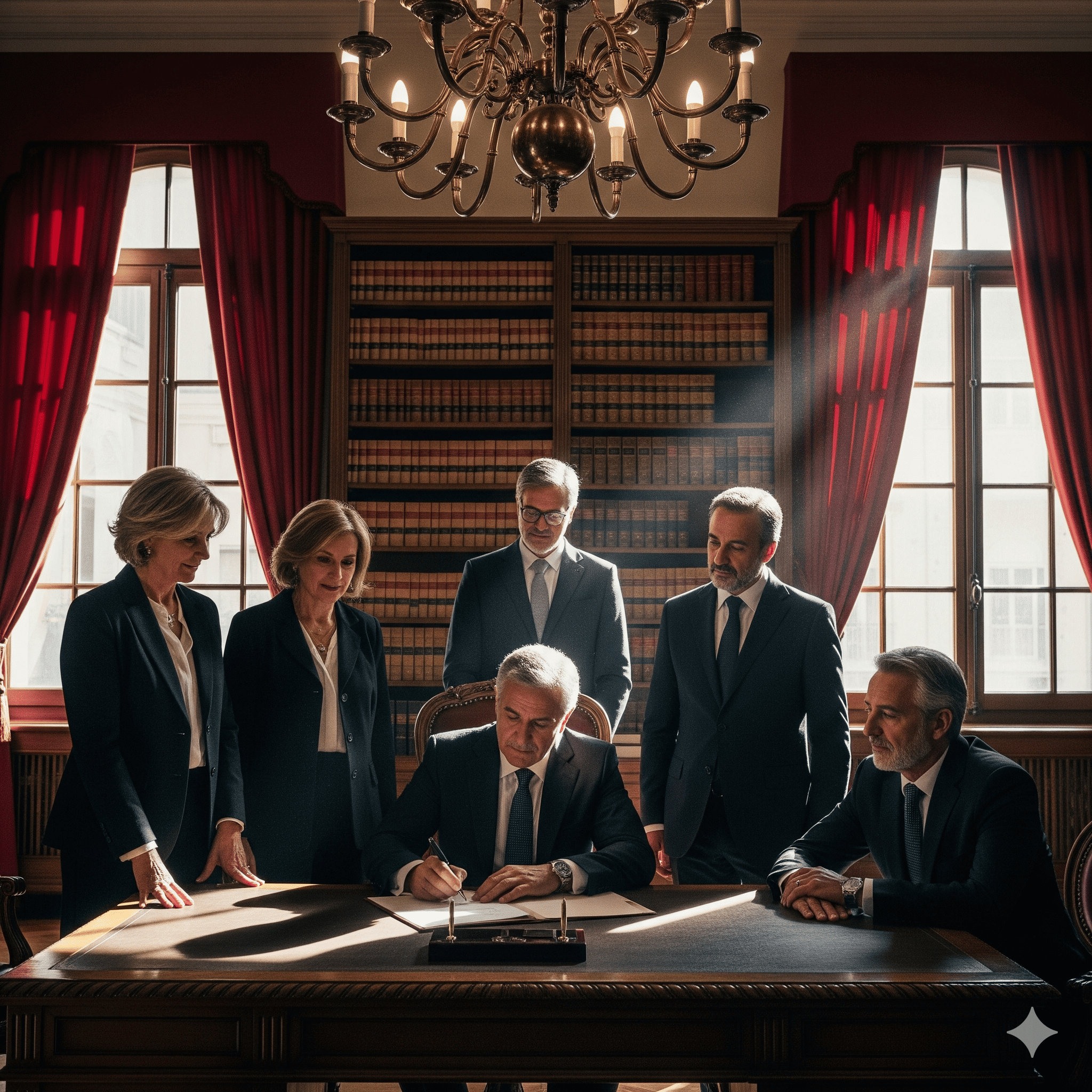 Equipo jurídico revisando una herencia con herramientas digitales