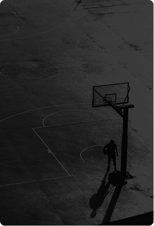 Outdoor basketball court with a basketball hoop