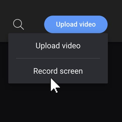 A screenshot of the "record screen" button in the DeepHow navigator.
