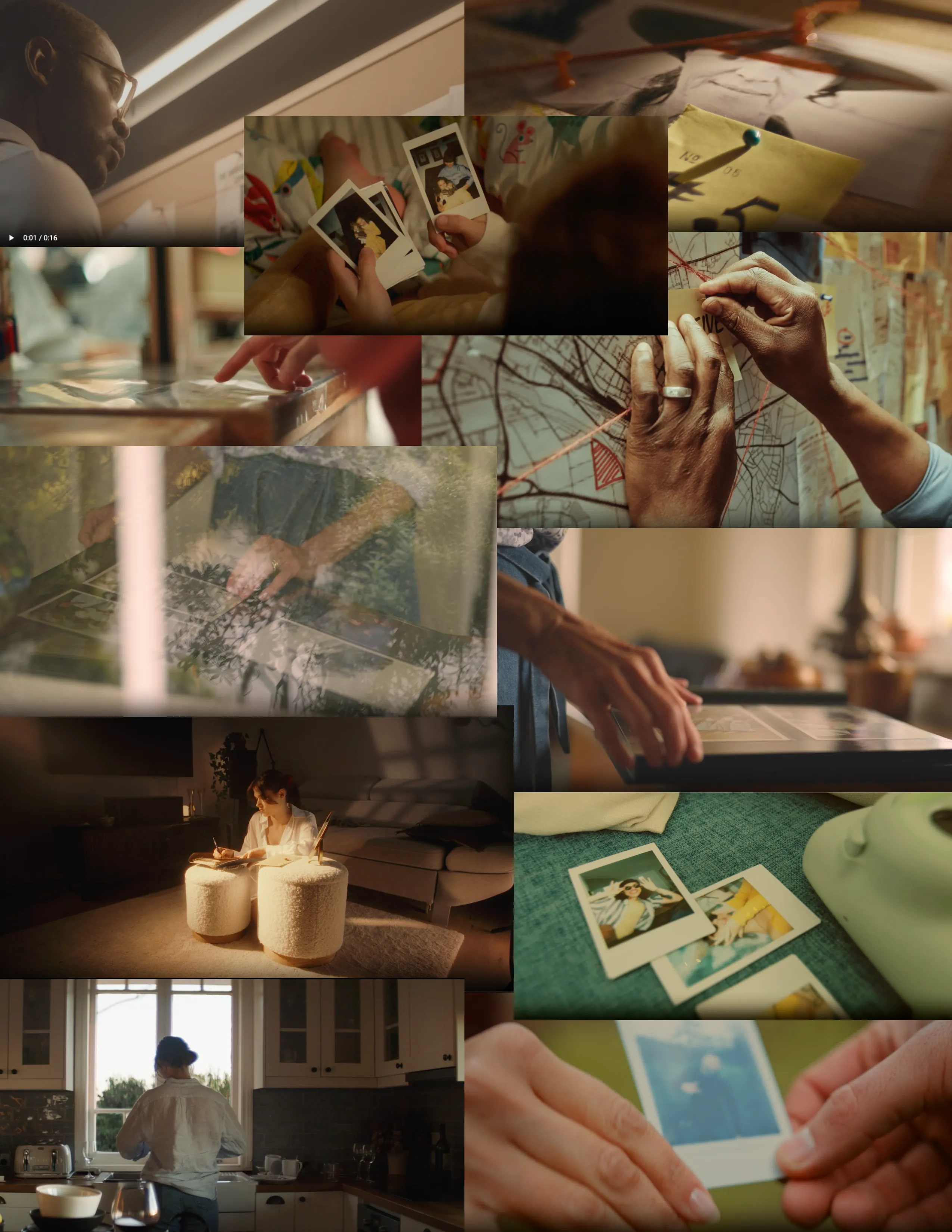 Artistic mood-board collage—Chesser Media visual development and style frames.