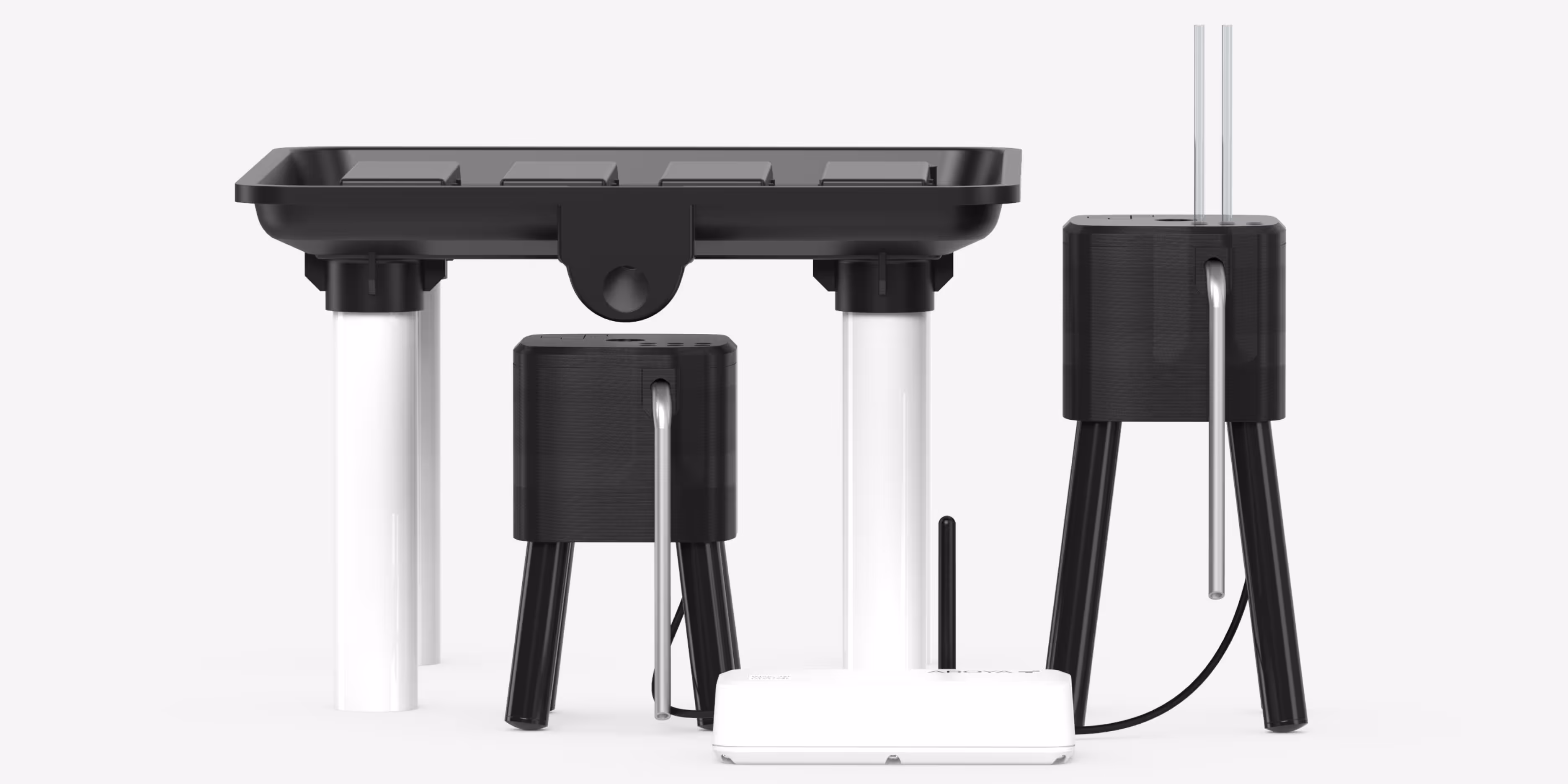 Drip and drain station with sensors and collection tray designed for AROYA AUTOMAIT and IRRIGAIT integration