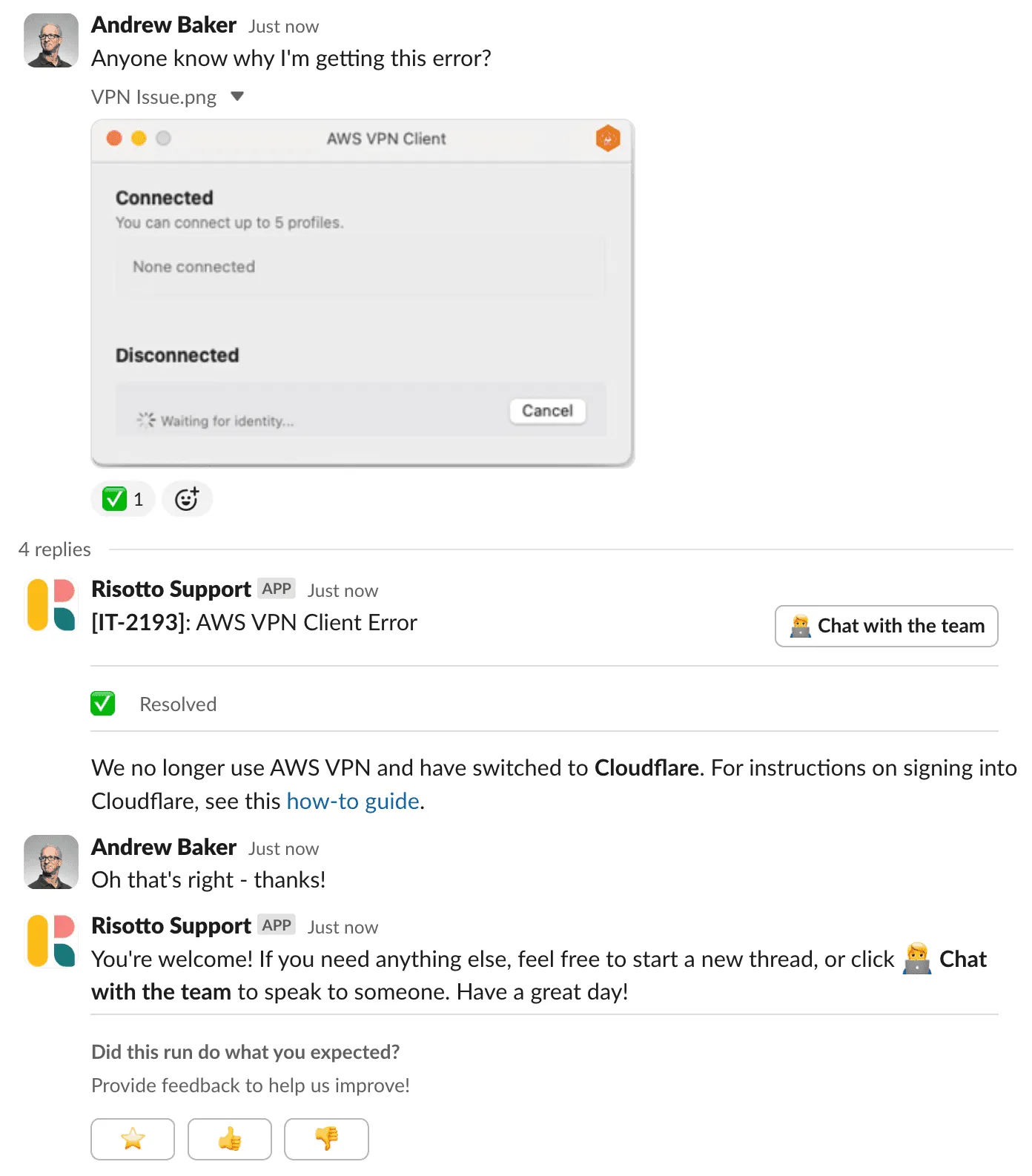 Risotto Support + Andrew Baker: AWS VPN Error