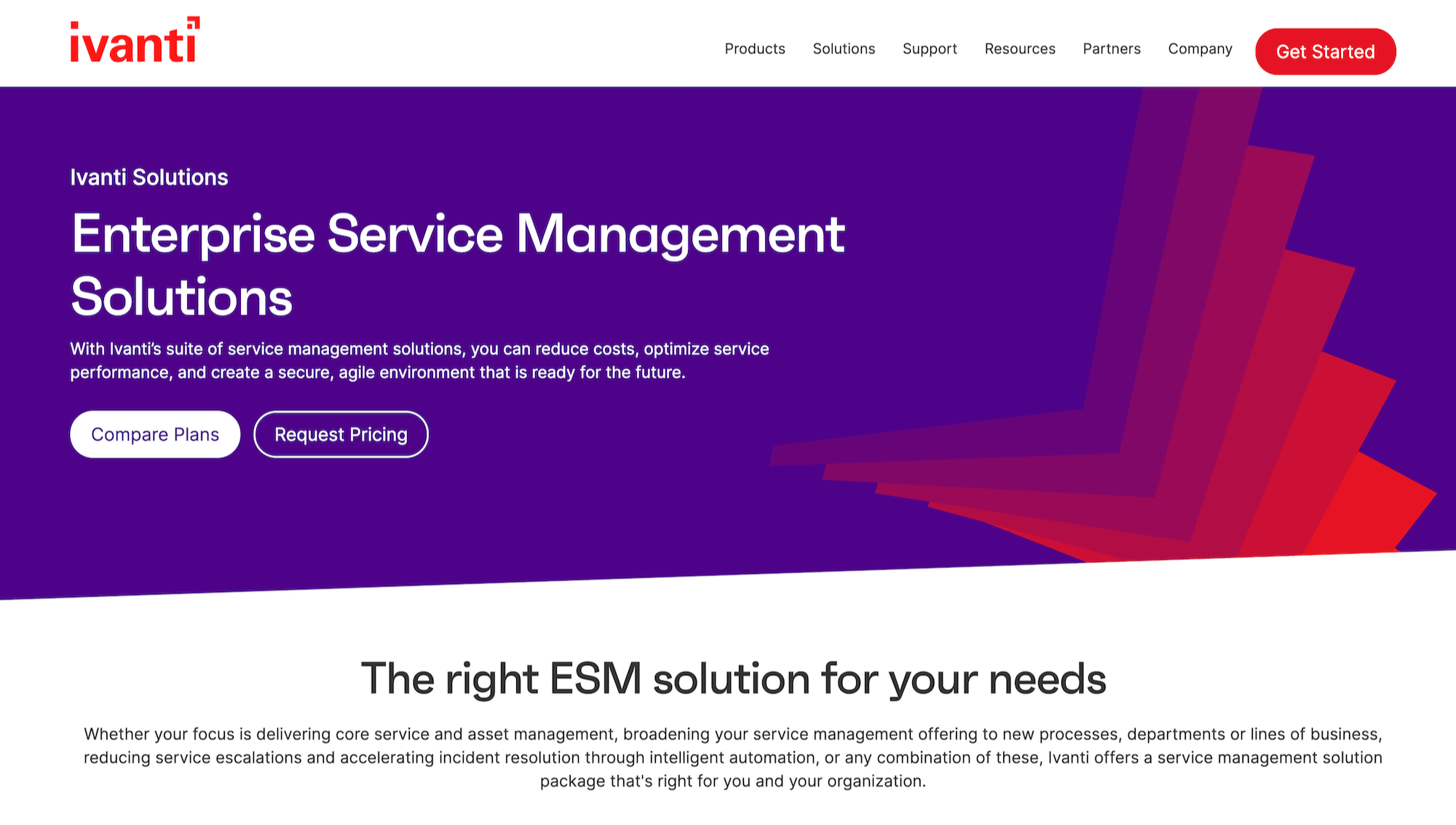 Ivanti homepage: Enterprise Service Management Solutions