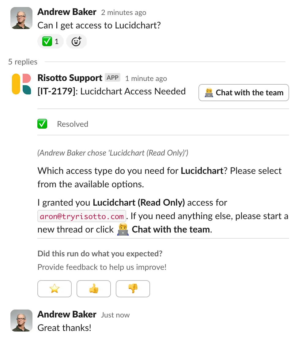 Risotto Support: Lucidchart Access