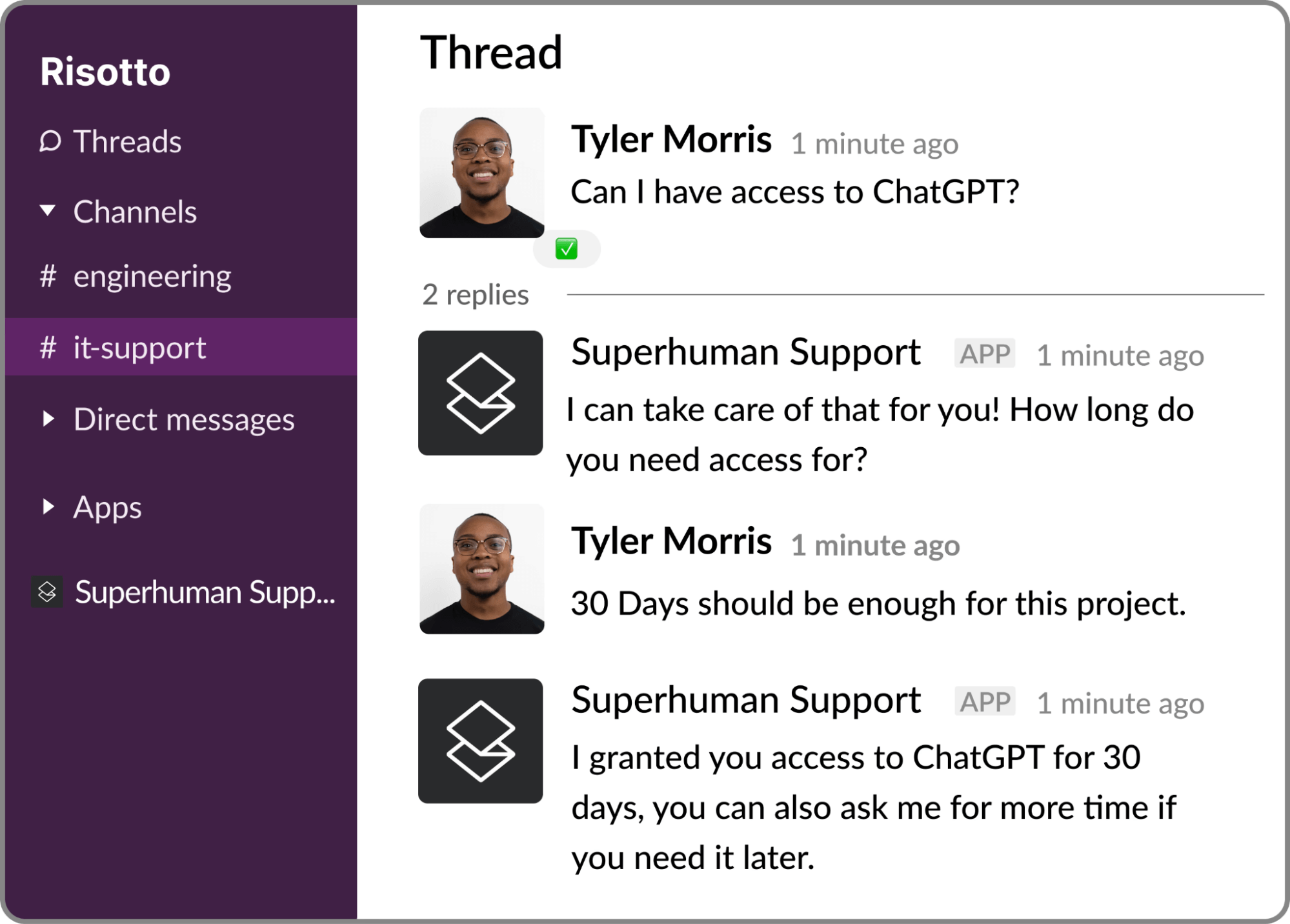 Risotto Superhuman Support: Chat