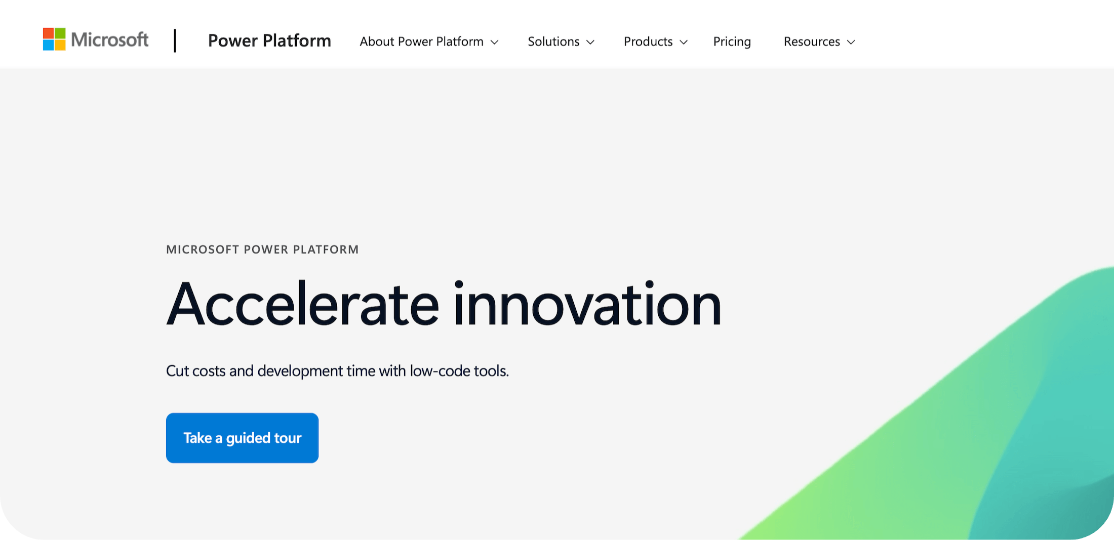 Microsoft Power Platform homepage: Accelerate innovation