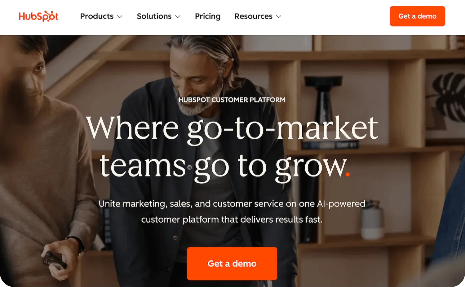 HubSpot homepage: Where go-to-market teams go to grow