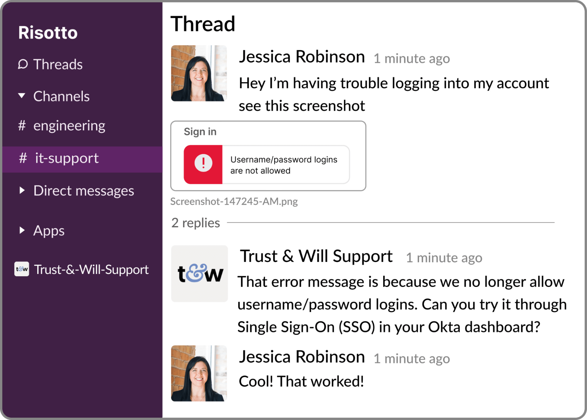 Trust & Will Support: Login