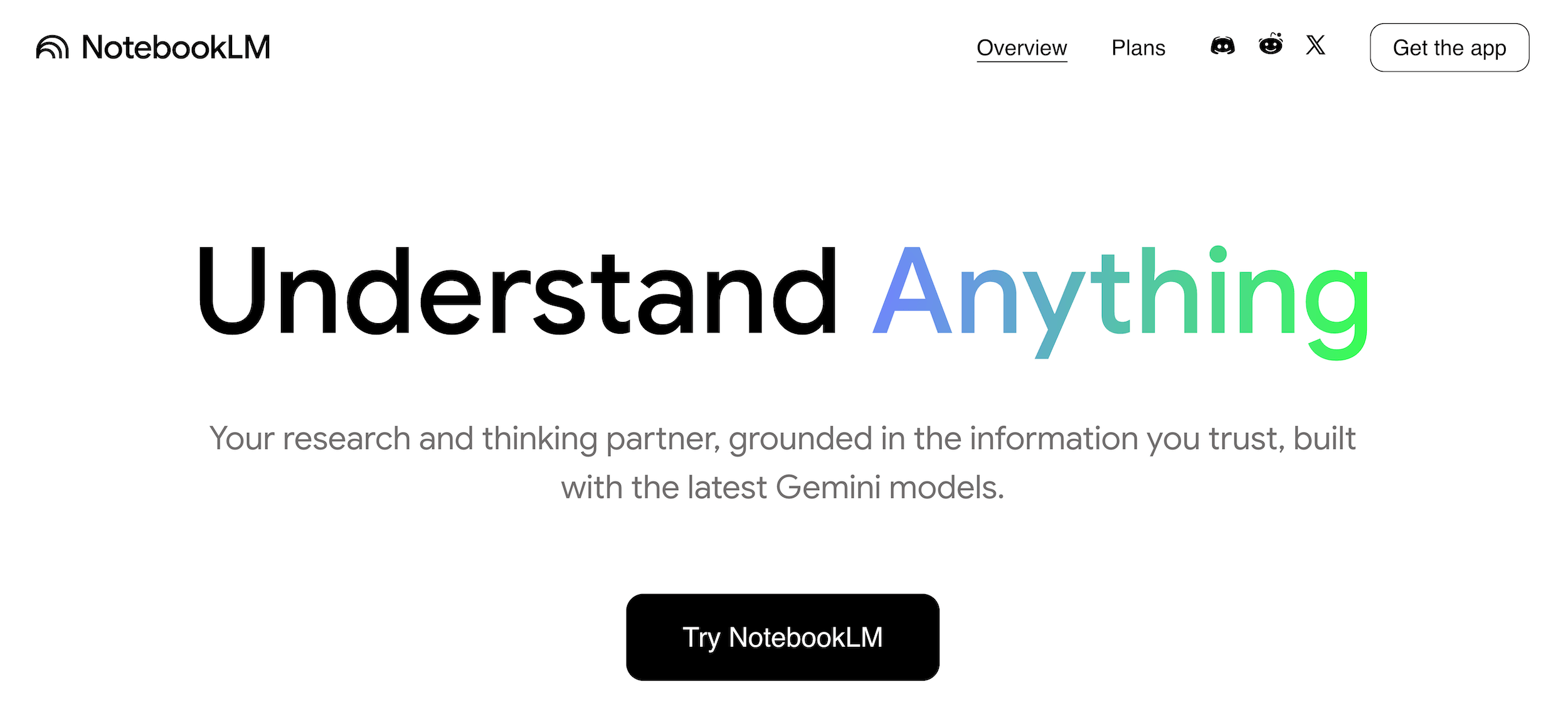 NotebookLM homepage: Understand Anything