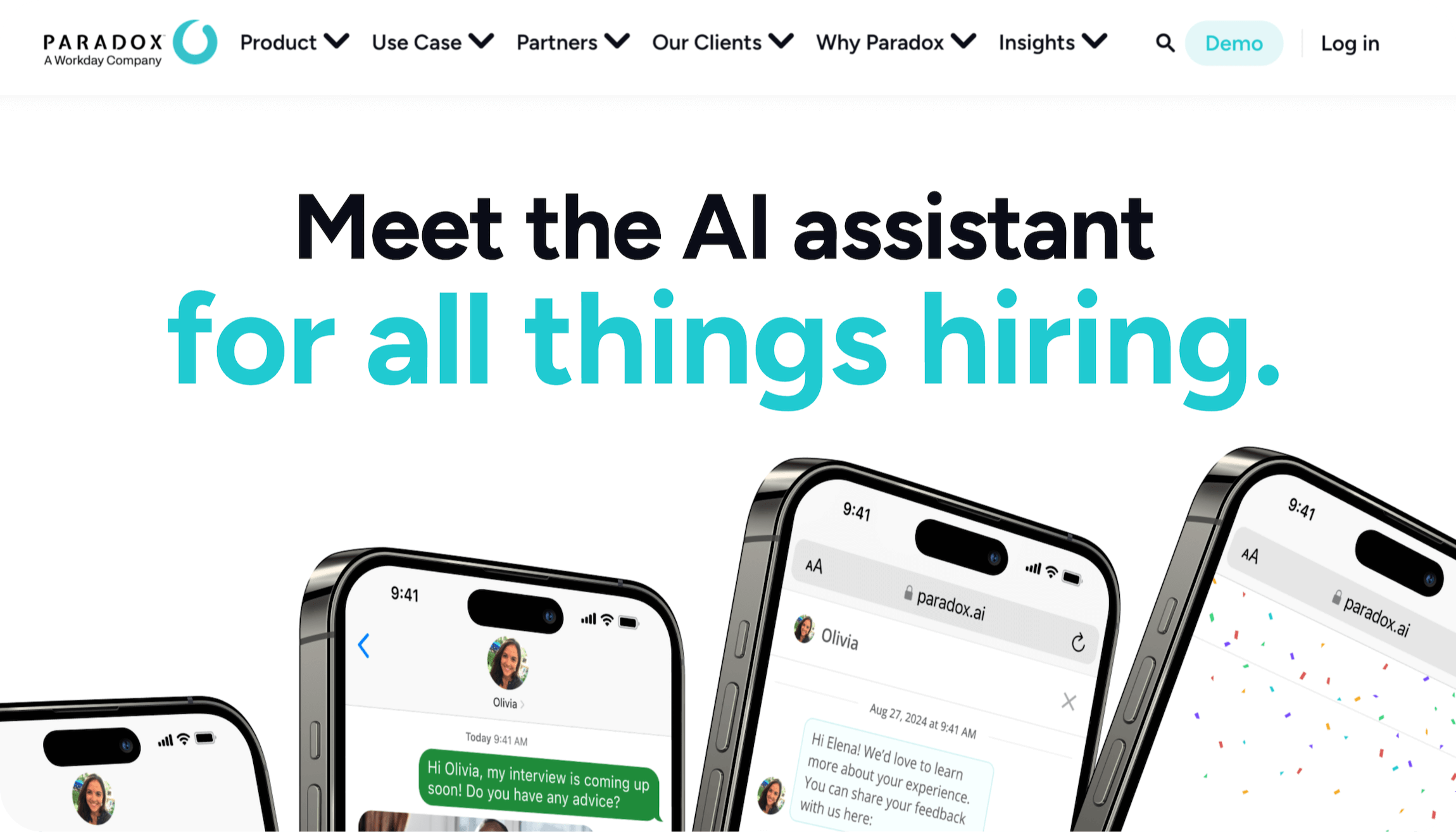 Paradox homepage: Meet the AI assistant for all things hring