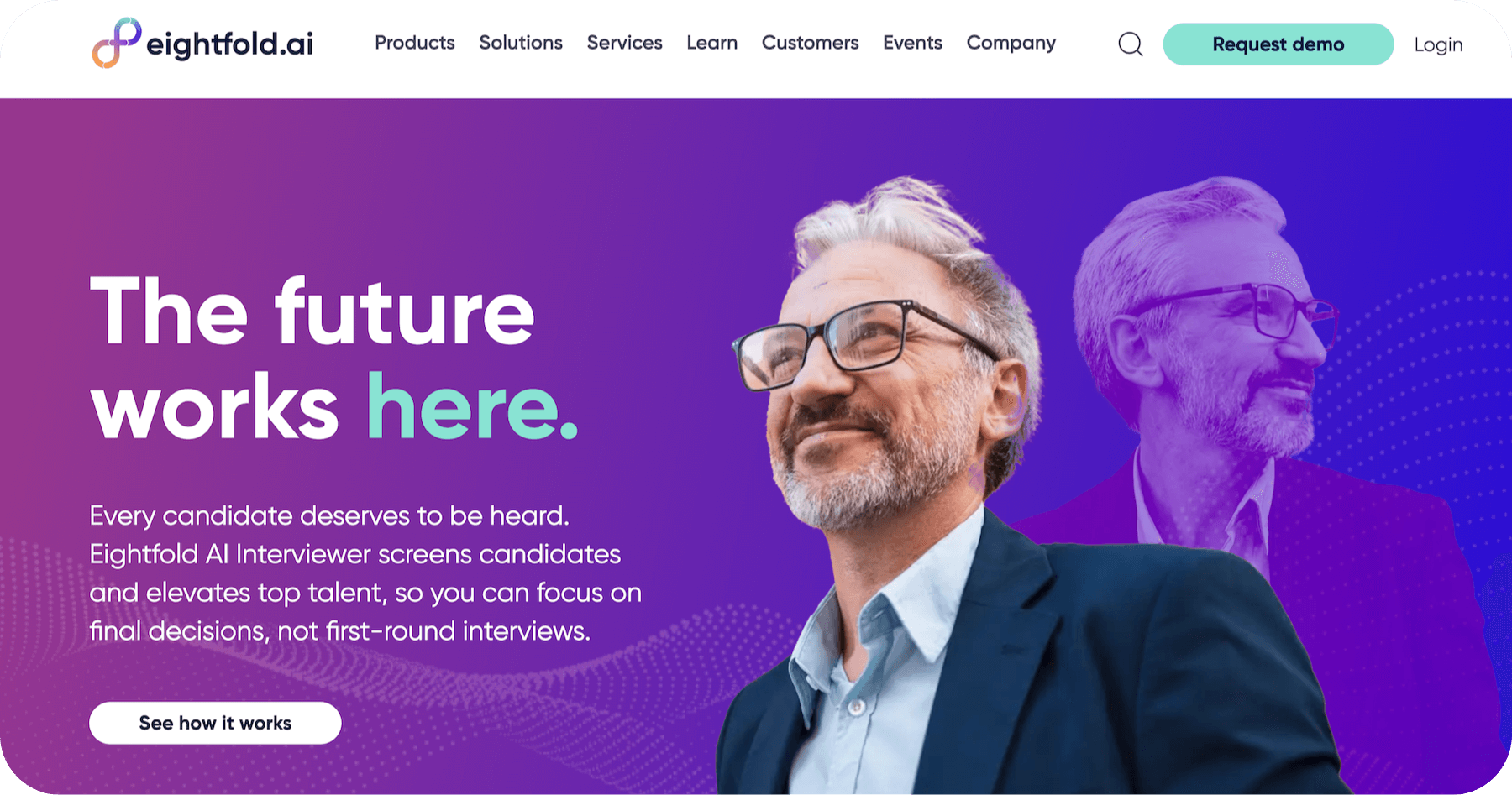 Eightfold AI homepage: Focus on decisions