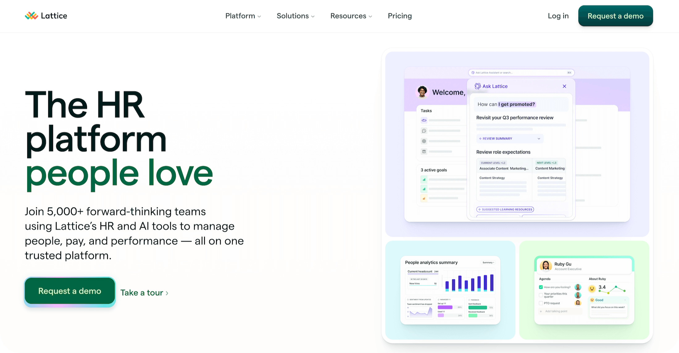 Lattice homepage: The HR platform people love