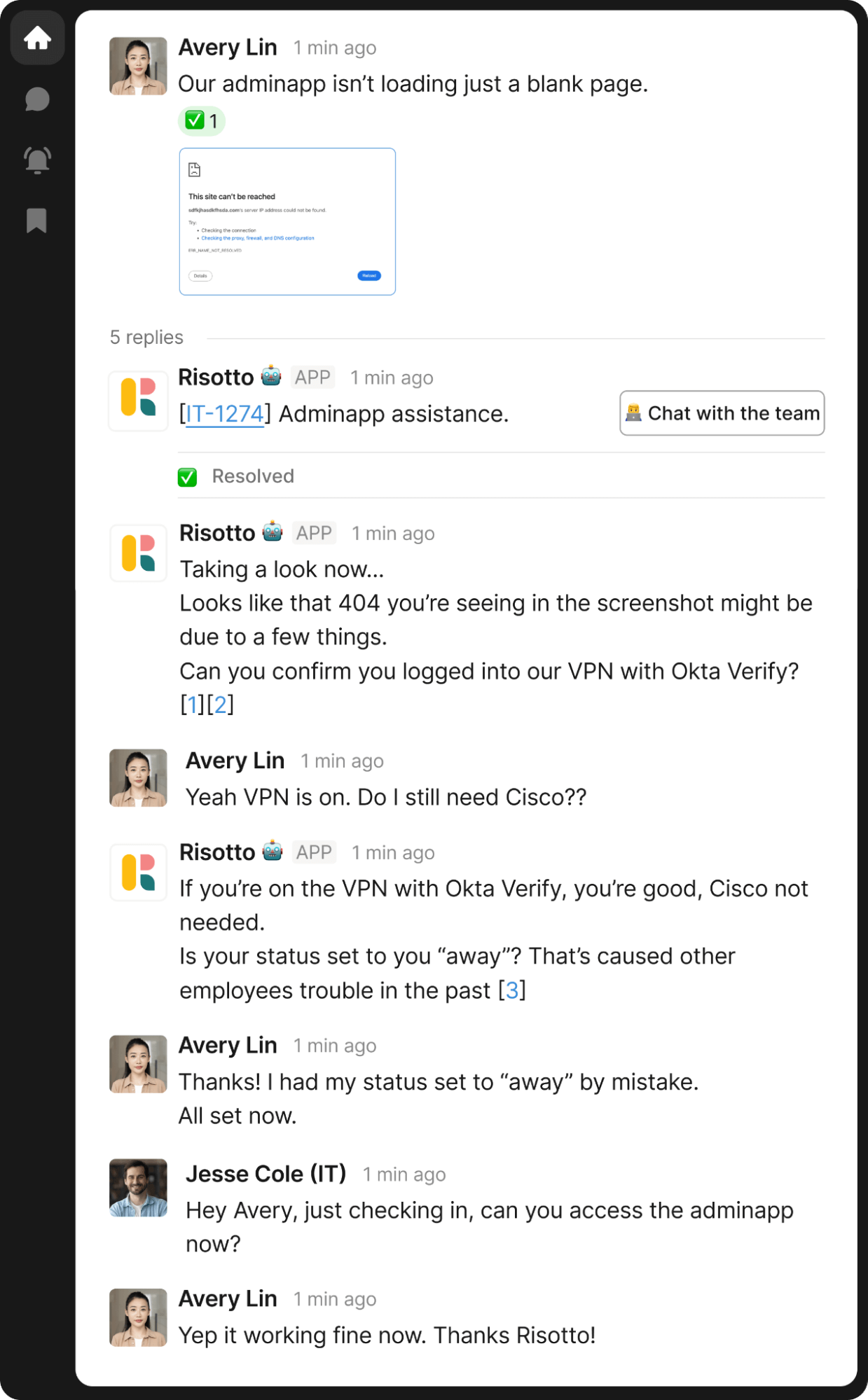 Risotto app: Adminapp assistance