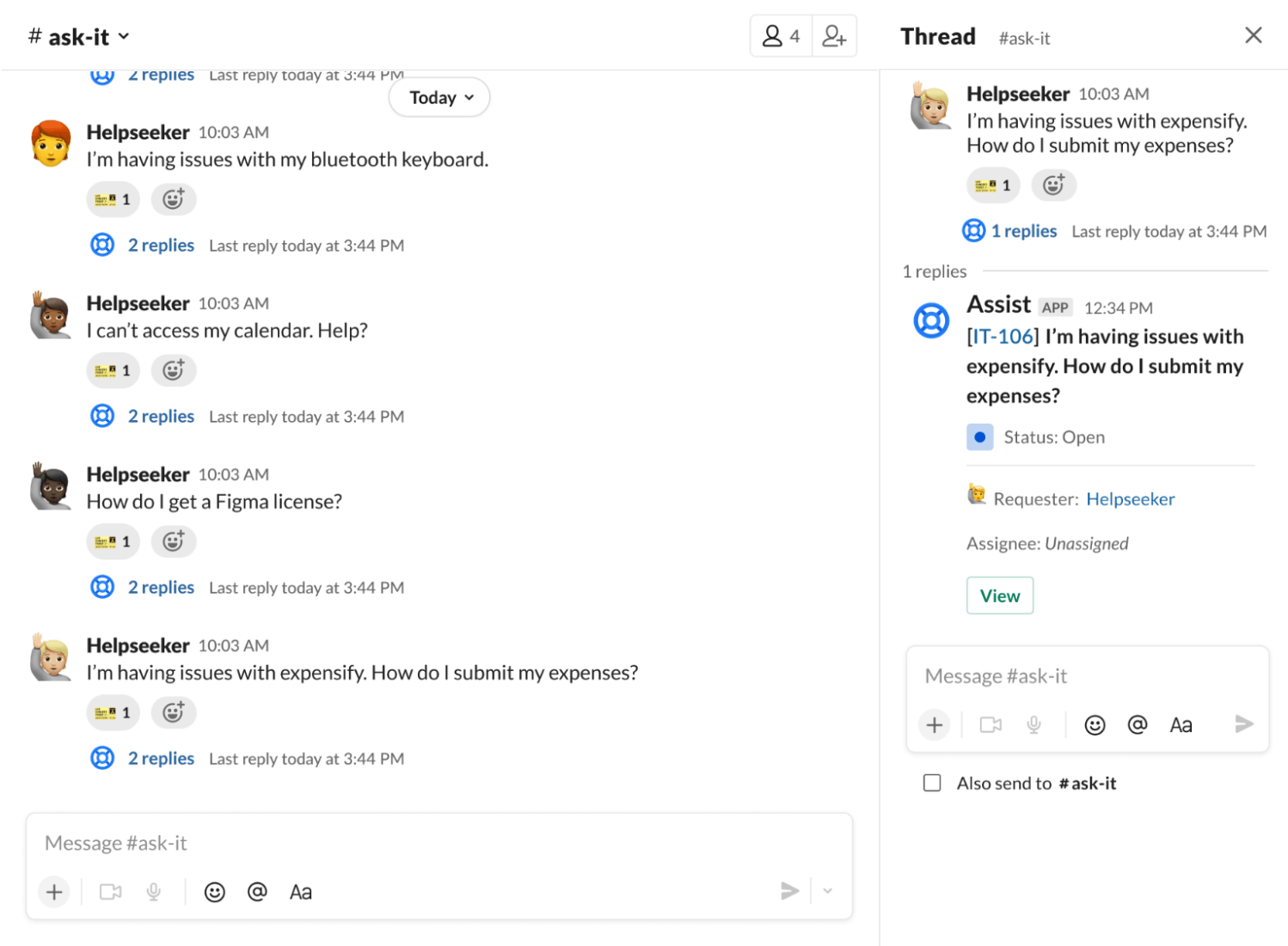 Atlassian Assist: Helpseeker IT thread