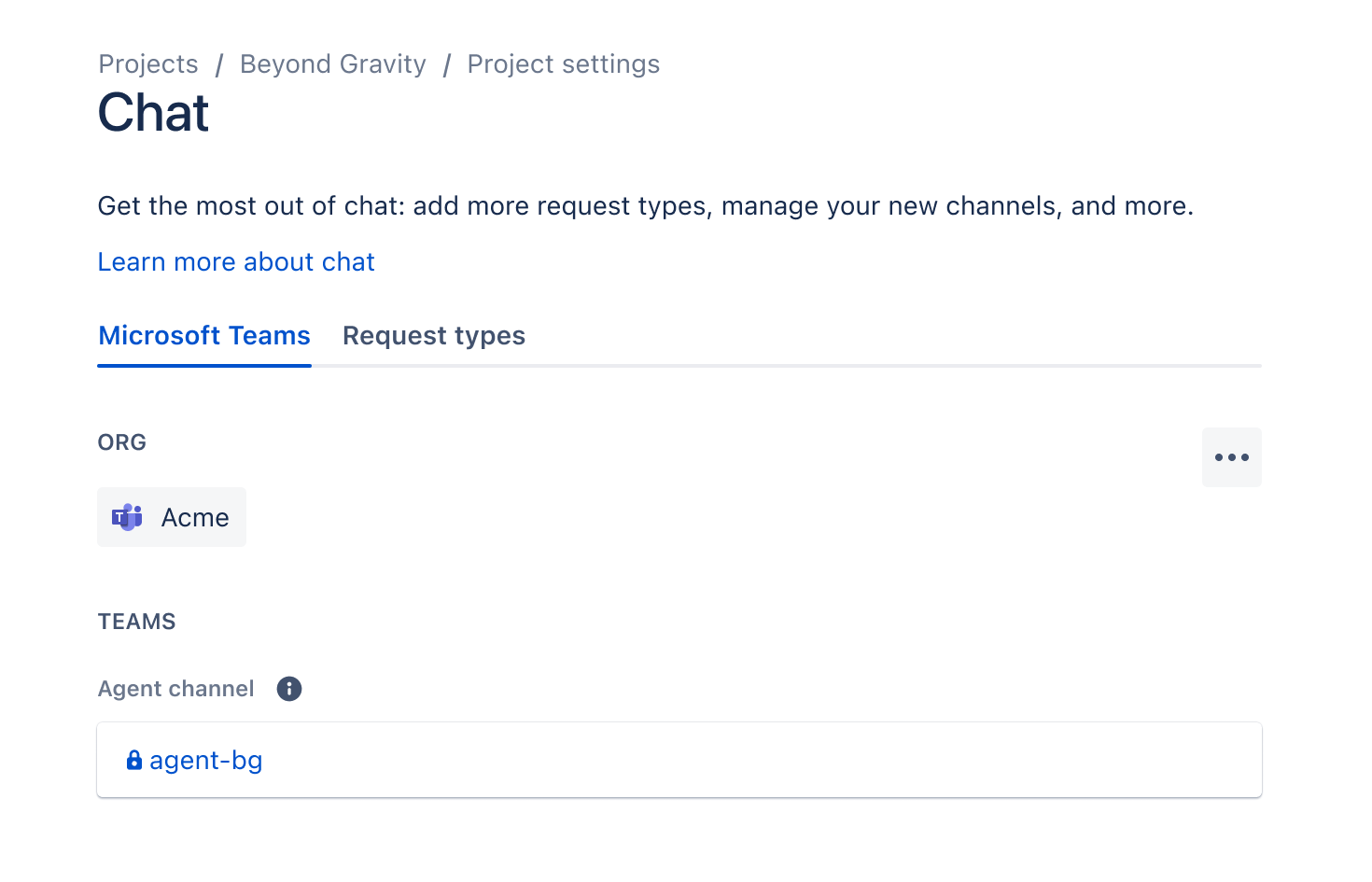 Microsoft Teams Chat Configuration