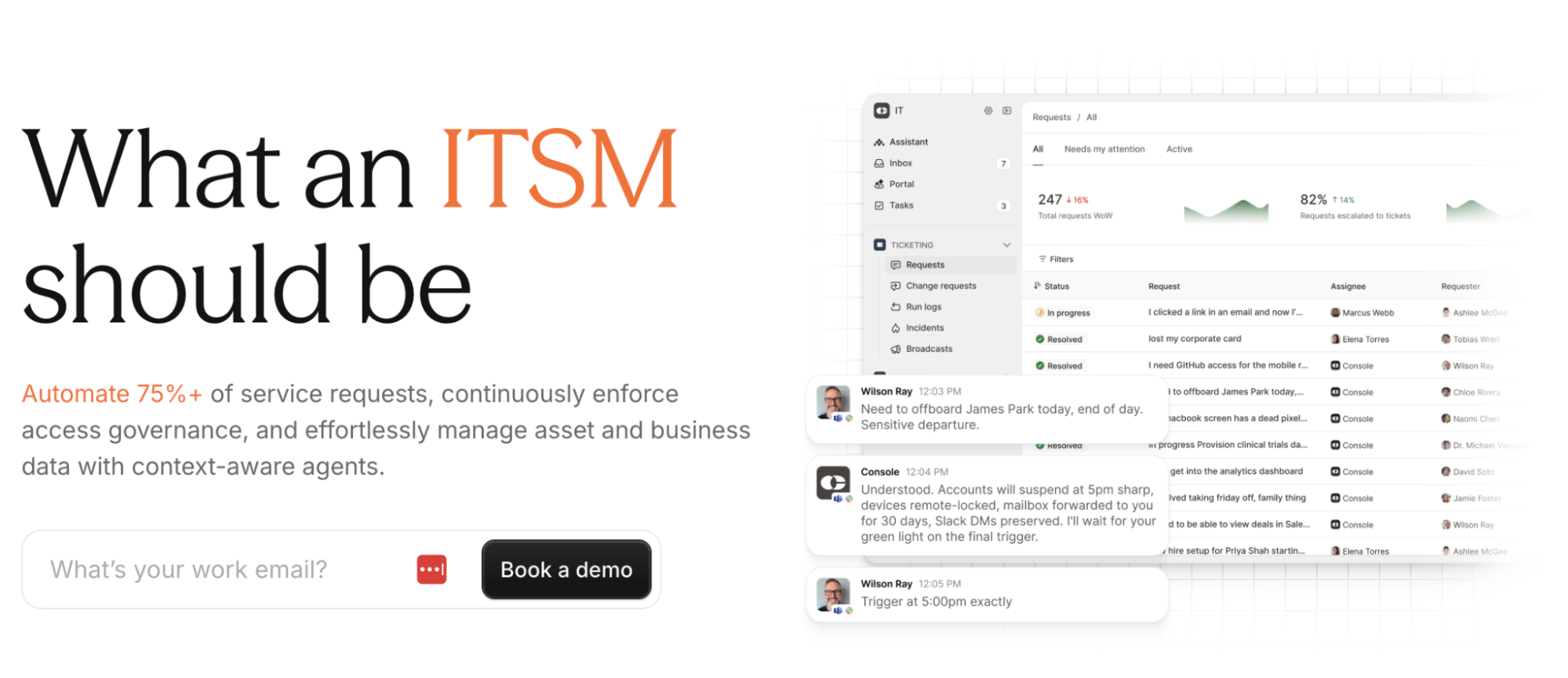 Console homepage: What an ITSM should be