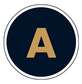 The letter A in a circle