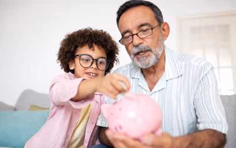 Grandfather spending time with grandson