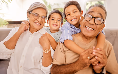 Granparents spending time with grandchildren