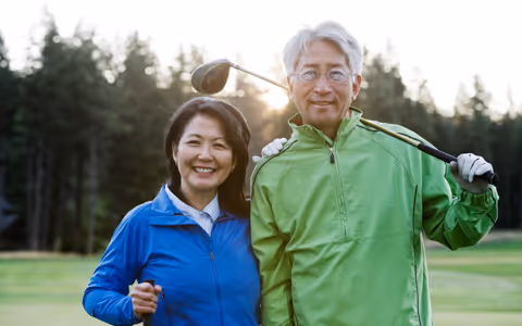 Couple after golfing together