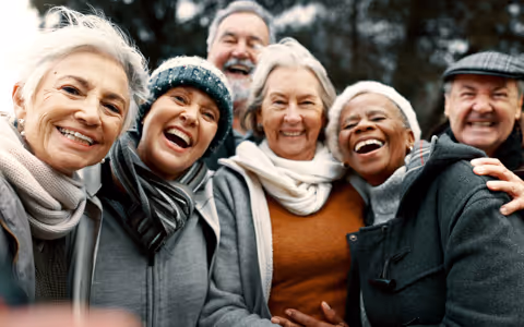 Elderly friends hanging out