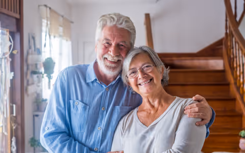 Couple photo in their home