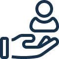Helping hand icon