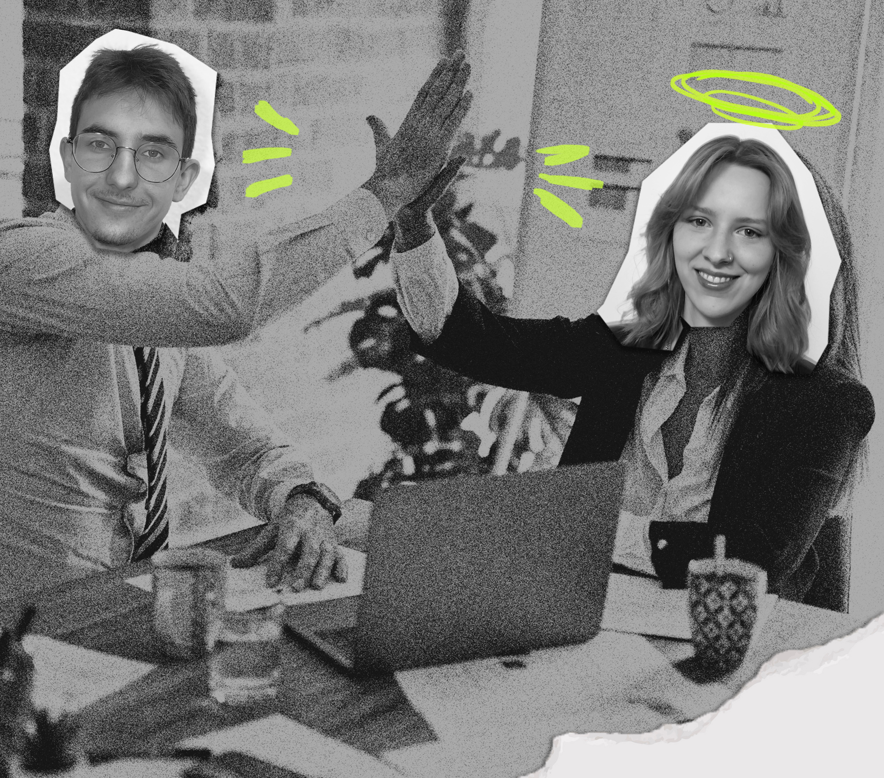 Foto des M-Faktor Grafikdeign-Teams. Mario und Maria.