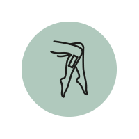 Icon with legs and wax strip