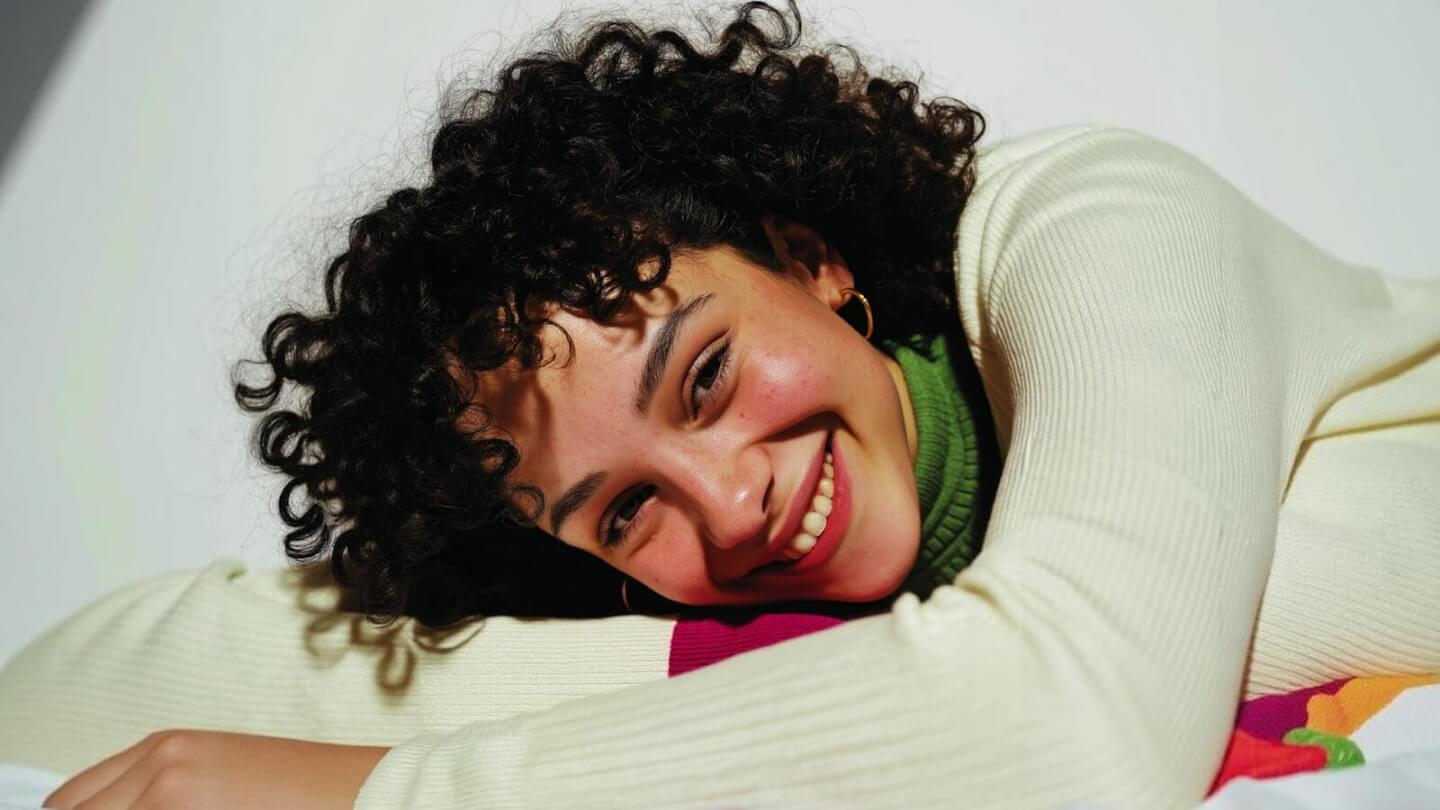 Same lady white sweater