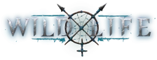 Text logo reading 'WILDLIFE' in bold white letters with a green crossbow design behind the letters.