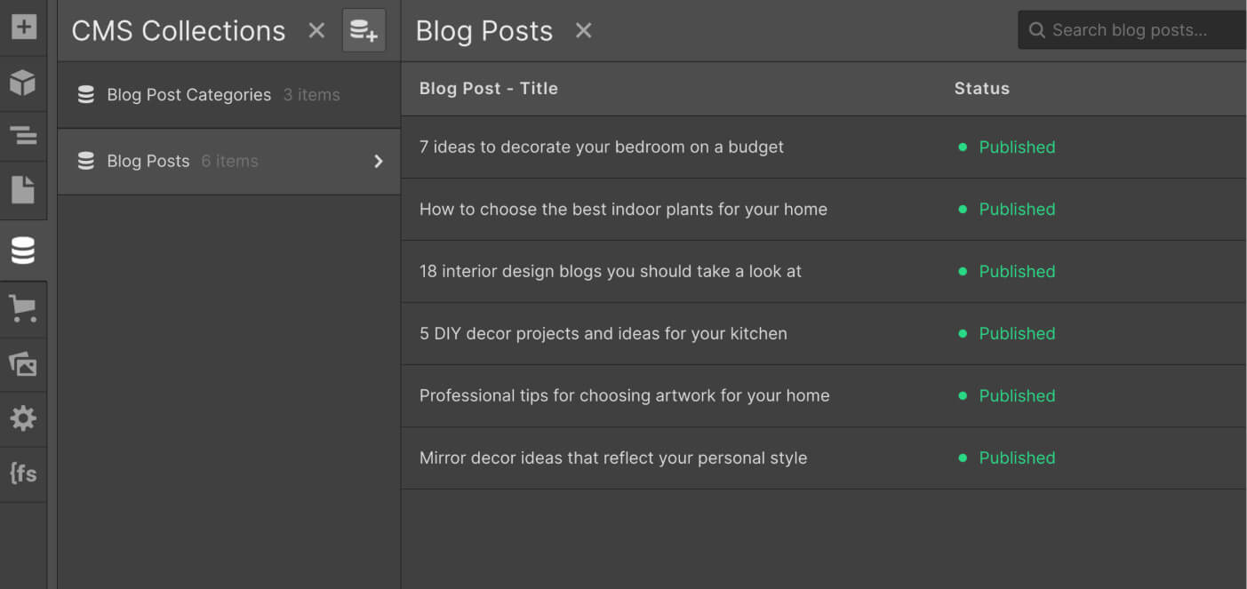 CMS Collection - Shopkeeper X Webflow Template