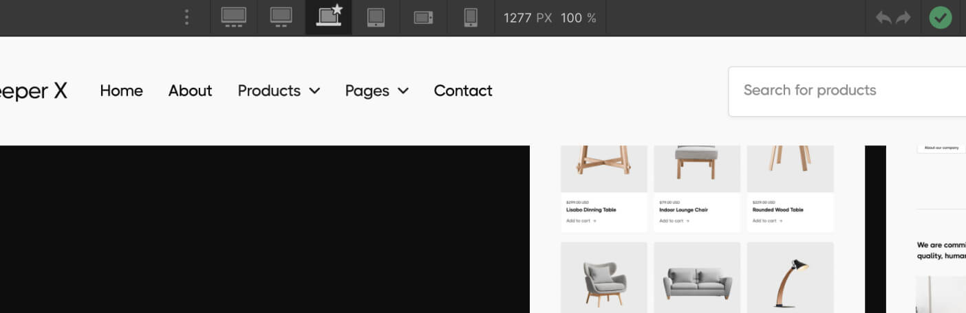 Responsive Design - Shopkeeper X Webflow Template