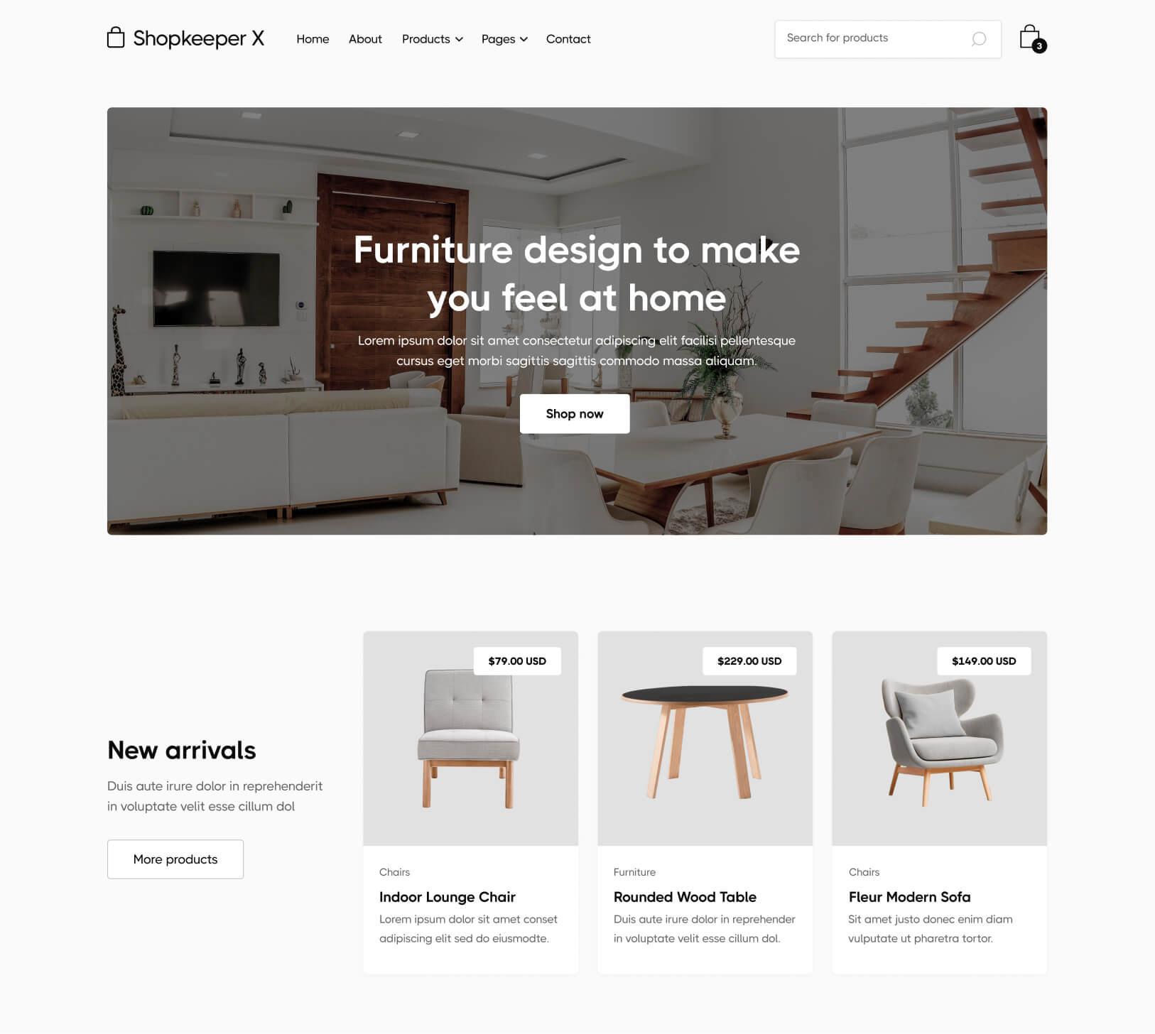 Home V1 - Shopkeeper X Webflow Template