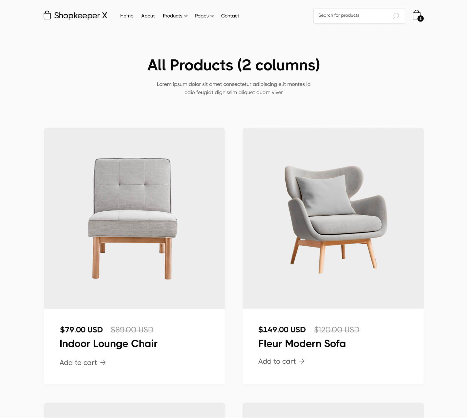 Grid 2 - Shopkeeper X Webflow Template