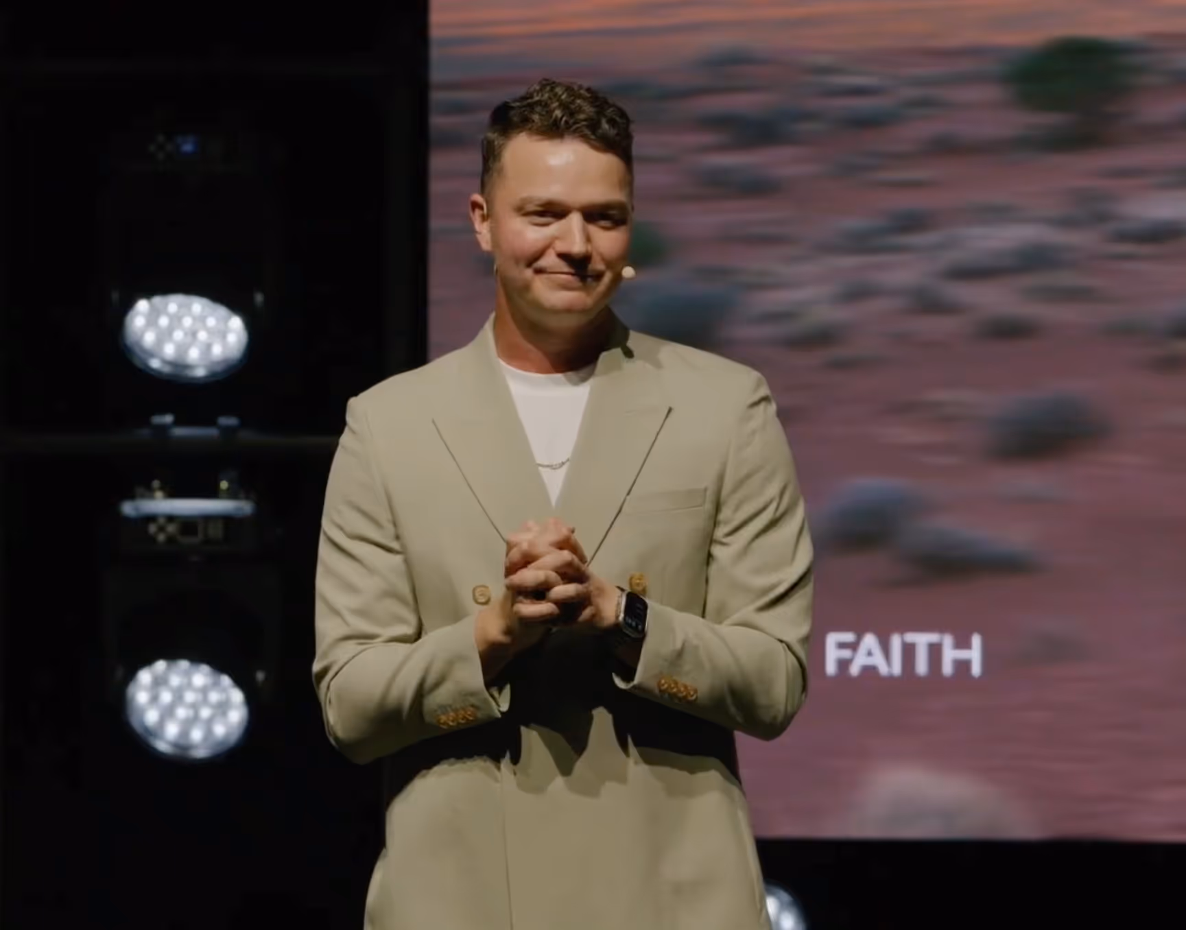 Image of Brad Straarup preaching about "Why we give" at Spirit Church in Chandler, AZ.