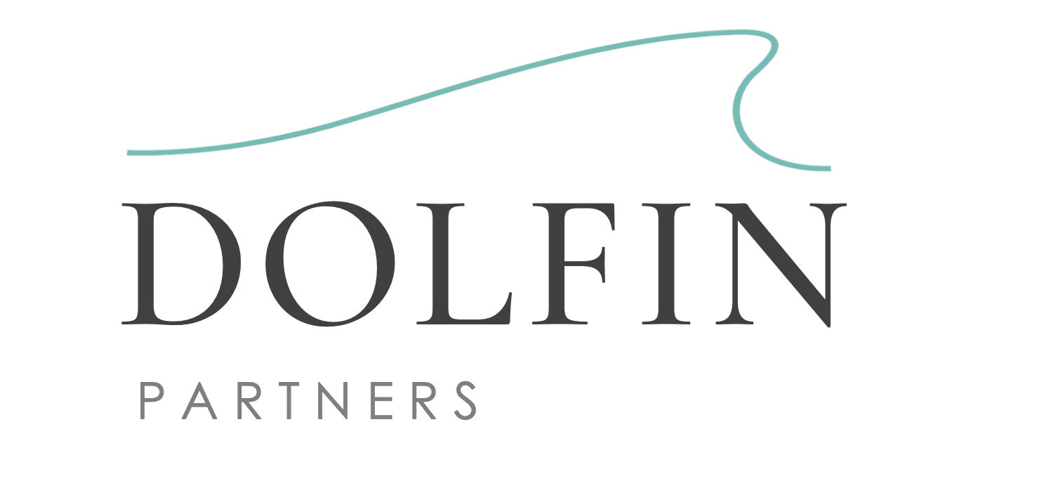 Dolfin Partners logo with a curved teal line above the text.