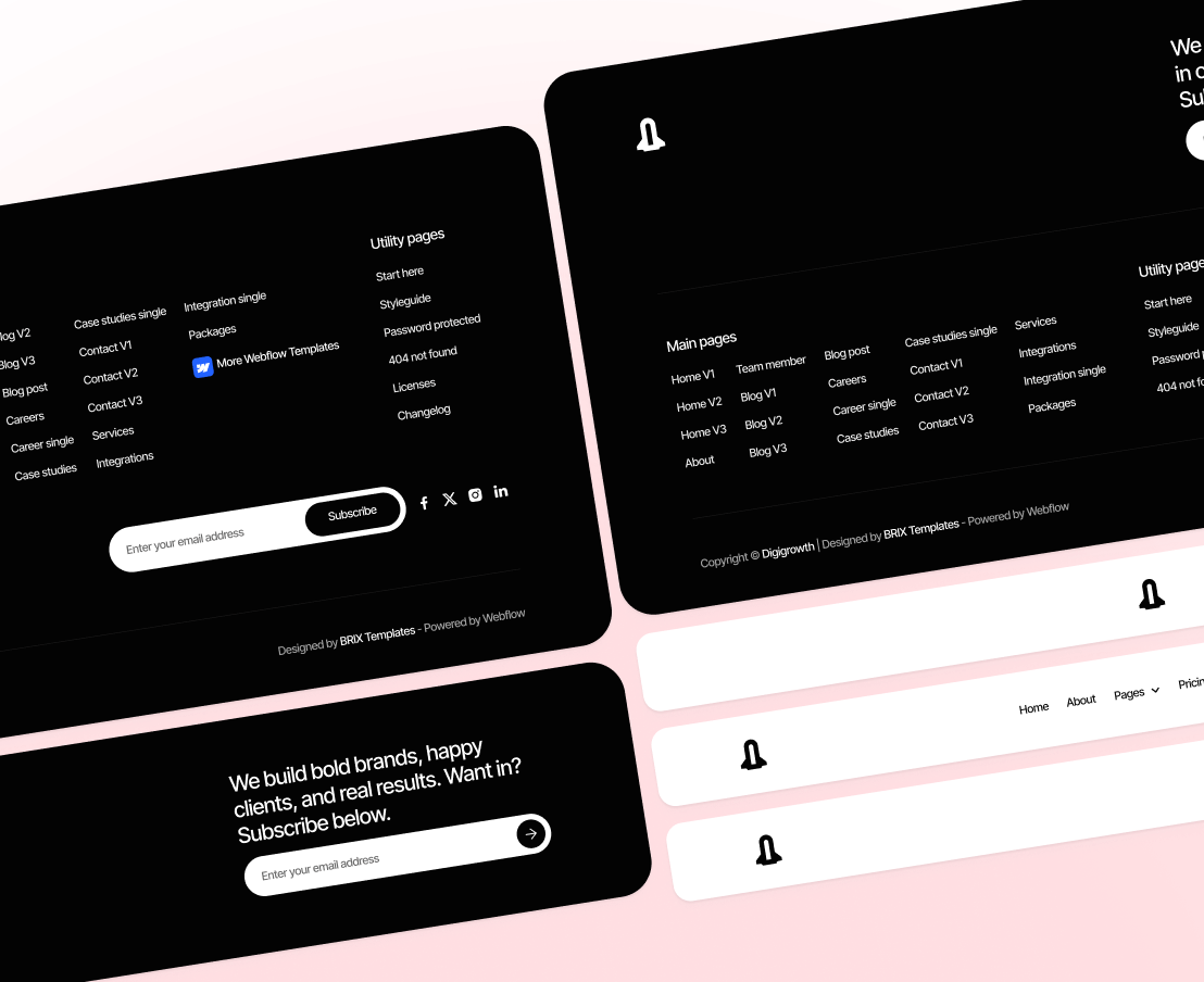 Digigrowth 3 Headers Footers Marketing Agency Webflow Template | BRIX Template  
