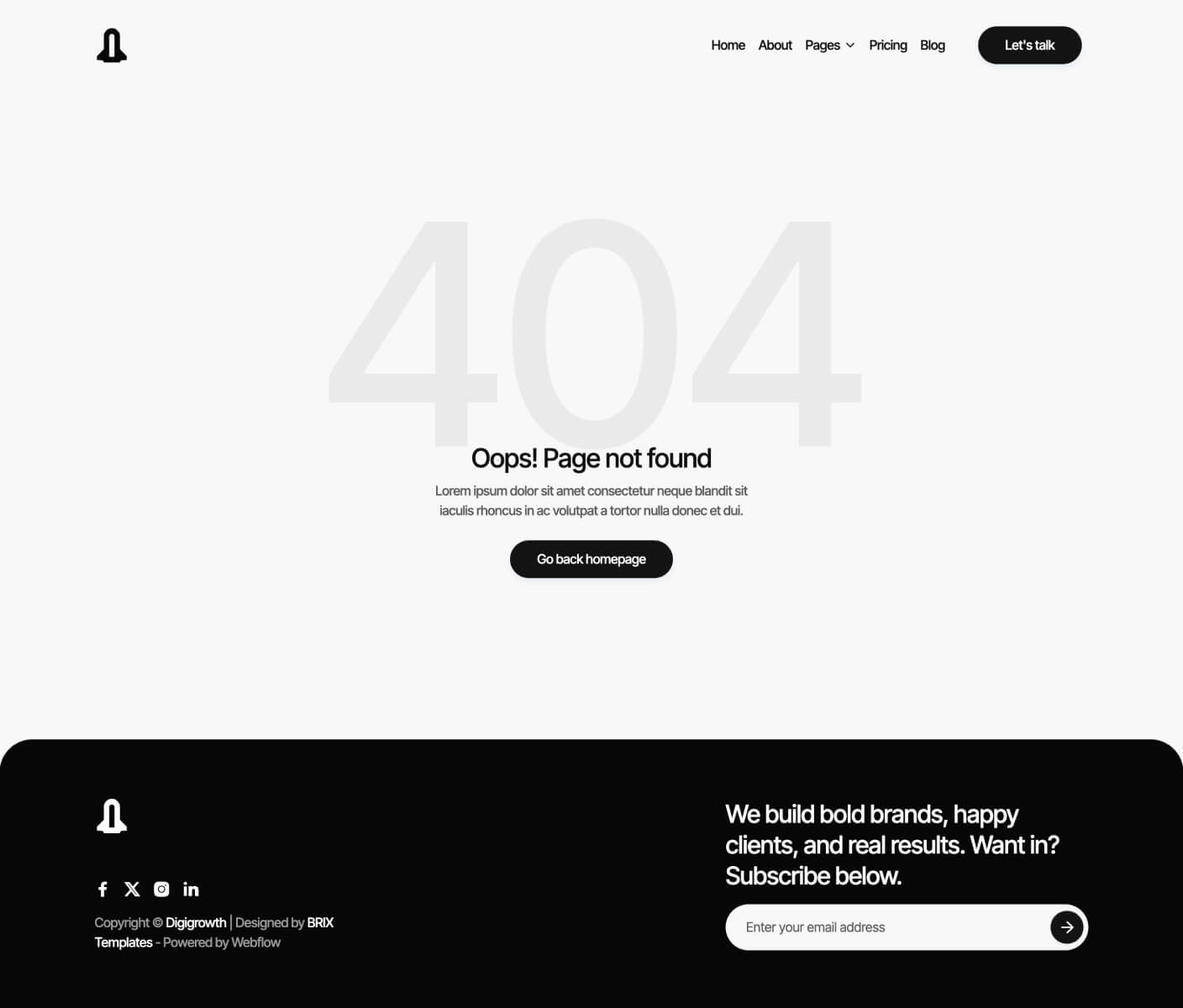 Digigrowth - 404 Page - Marketing Agency Webflow Template