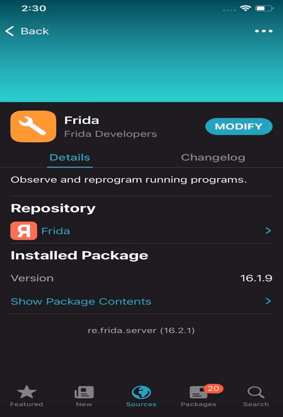 Frida Package Installation