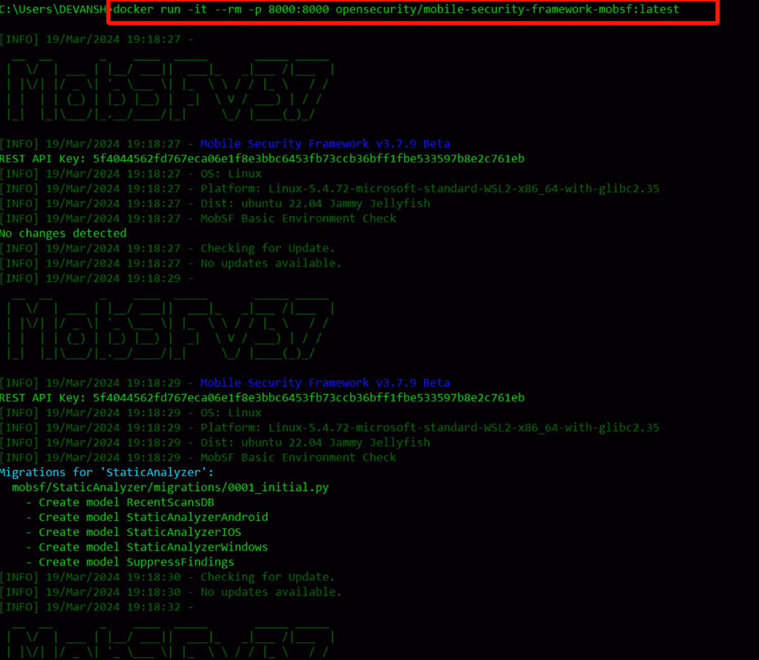 MobSF Docker Installation